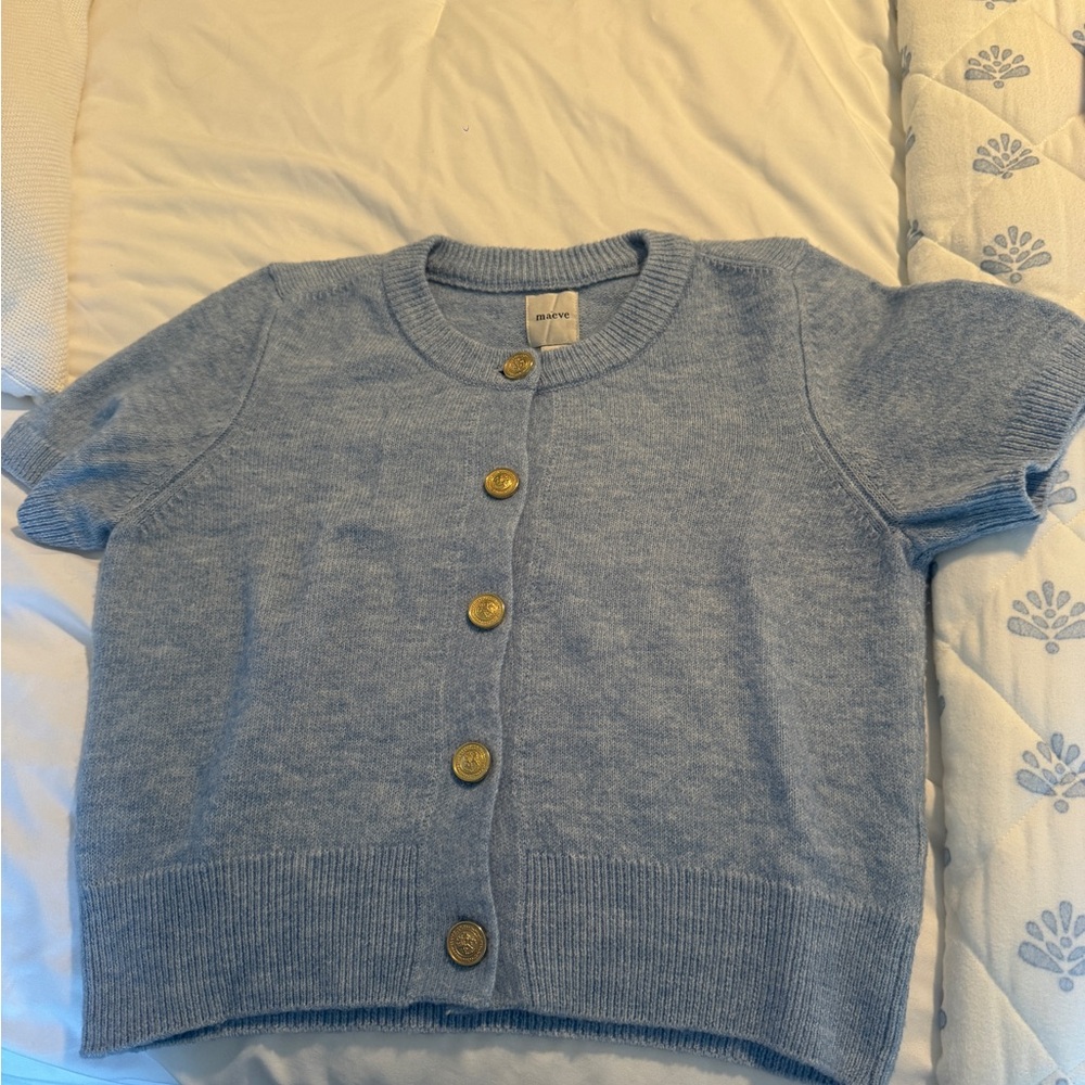 Anthropology maeve sweater top blue size medium